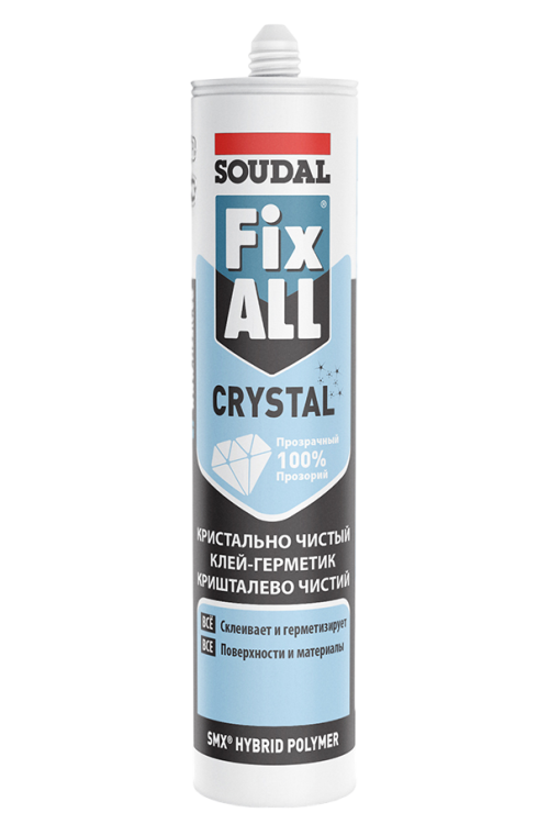 Клей-герметик Soudal FIX ALL Crystal, прозрачный, 290мл